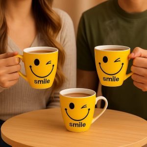Smiley “I Love You” Ceramic Coffee Mug – Pack of 3